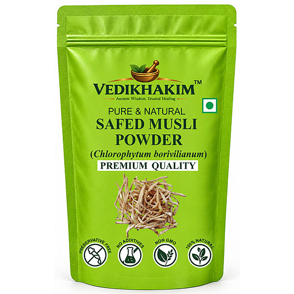 Safed Musli Powder (100gm) | for Stamina and Energy | 100% Pure, Preservative free | No Artificial flavour or color added