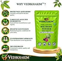 Beetroot Powder | For Drinking & Face Pack | Supports Heart & Brain Health | 100% Pure & Preservative-Free | Men & Women