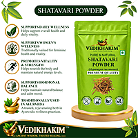 Shatavari Powder | Lactation & Hormonal Balance Support | Reproductive Wellness | No Added Preservatives | 100% Pure and Natural