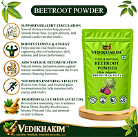 Beetroot Powder | For Drinking & Face Pack | Supports Heart & Brain Health | 100% Pure & Preservative-Free | Men & Women
