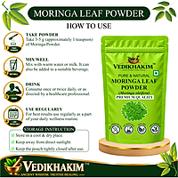 Moringa Leaf Powder (200 gm) | Drumstick Leaf powder | Herbal Supplement | Good for Immunity, Digestion, skincare and Haircare | 100% Natural and Preservative free