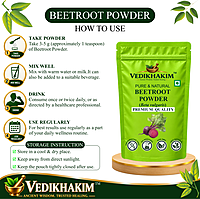 Beetroot Powder | For Drinking & Face Pack | Supports Heart & Brain Health | 100% Pure & Preservative-Free | Men & Women