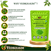 Moringa Leaf Powder (200 gm) | Drumstick Leaf powder | Herbal Supplement | Good for Immunity, Digestion, skincare and Haircare | 100% Natural and Preservative free