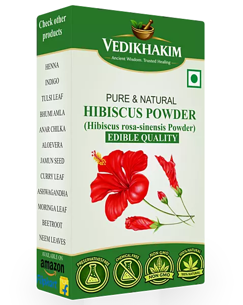 Hibiscus powder | for hair growth | face and skin | Suitable for Hair pack, Hair oil, Face pack | Hibiscus Tea | Dull Hair & Dry Scalp | No Added Preservatives | 100% Pure and Natural