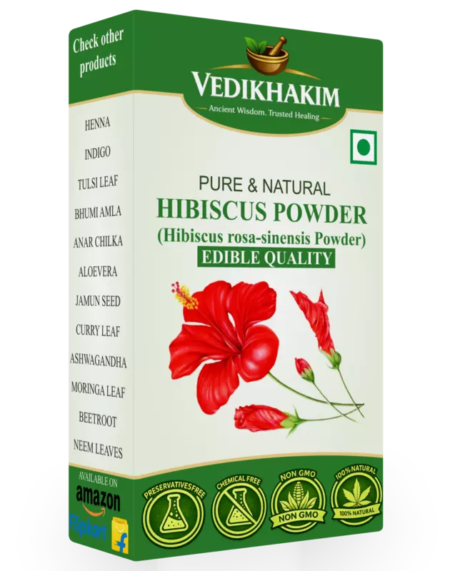 Hibiscus powder | for hair growth | face and skin | Suitable for Hair pack, Hair oil, Face pack | Hibiscus Tea | Dull Hair & Dry Scalp | No Added Preservatives | 100% Pure and Natural