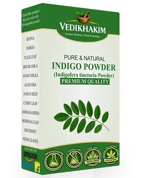 Indigo Powder | 100% Herbal Powder | for Natural Hair Coloring | Arrests Early Greying | Protects hair from Damage