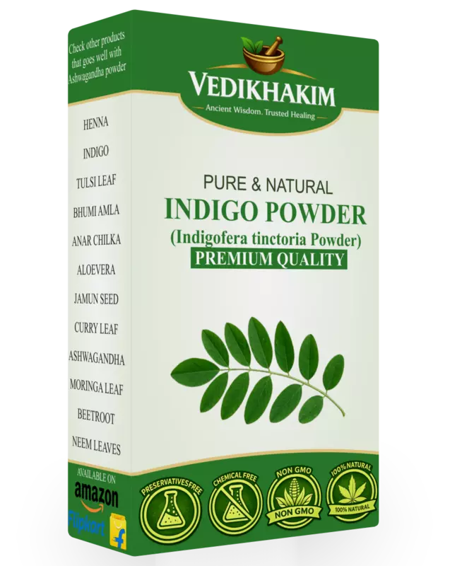 Indigo Powder | 100% Herbal Powder | for Natural Hair Coloring | Arrests Early Greying | Protects hair from Damage