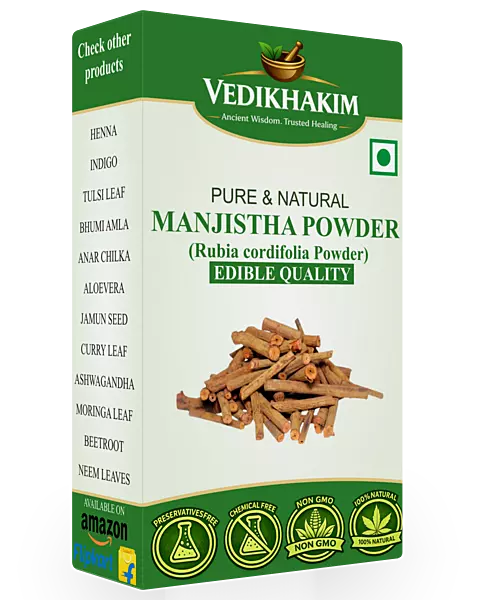 Manjistha Powder | Skin Nourishment | Cruelty & Paraben Free | No Artificial Colors or Additives | for Skin Brightening | Pigmentation & Detox