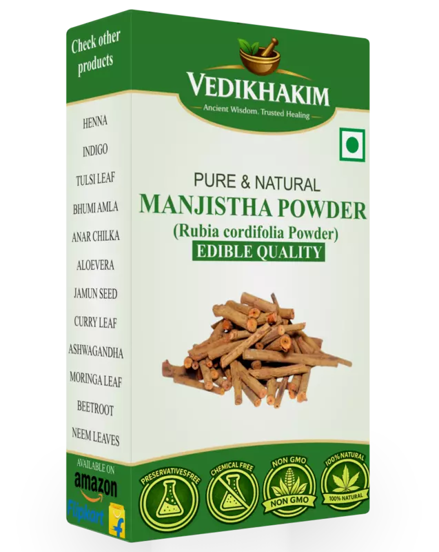 Manjistha Powder | Skin Nourishment | Cruelty & Paraben Free | No Artificial Colors or Additives | for Skin Brightening | Pigmentation & Detox