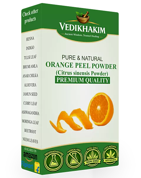 ORANGE PEEL POWDER For Skin and Face | No Chemical, No preservative | Help in Tan Removal, Face cleansing and make skin glowing