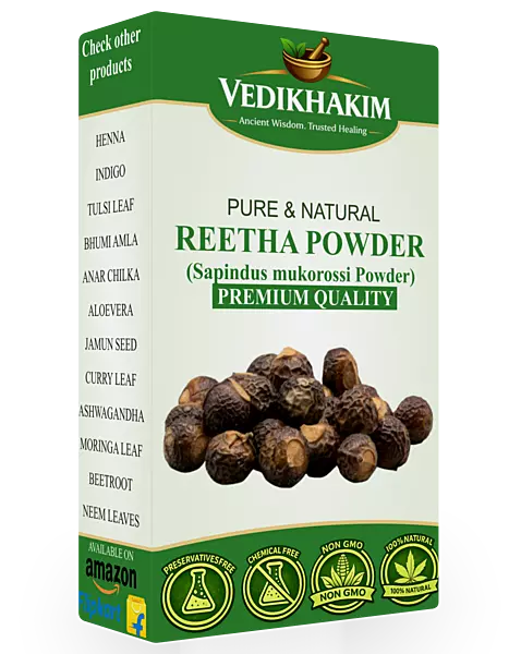 Reetha Powder | 100% Pure and Natural | Suitable for all hair types | For Strong, Healthy & Shiny Hair Growth | No Added Preservatives | Moisturizes Scalp