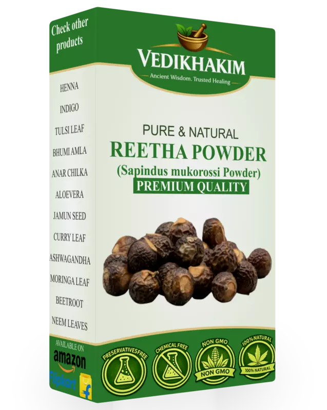 Reetha Powder | 100% Pure and Natural | Suitable for all hair types | For Strong, Healthy & Shiny Hair Growth | No Added Preservatives | Moisturizes Scalp