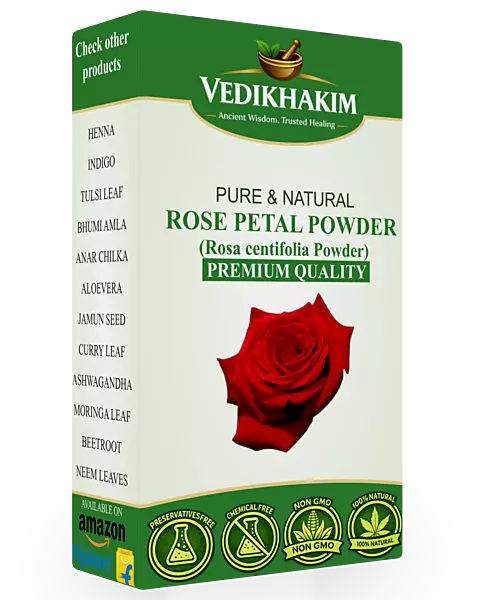 Rose Petal Powder | Chemical-free | Preservative free | NO artificial color | Antioxidant Support To Revitalize Skin Health | for Face Mask | Tanning & Glowing Skin |For Healthy Lifestyle