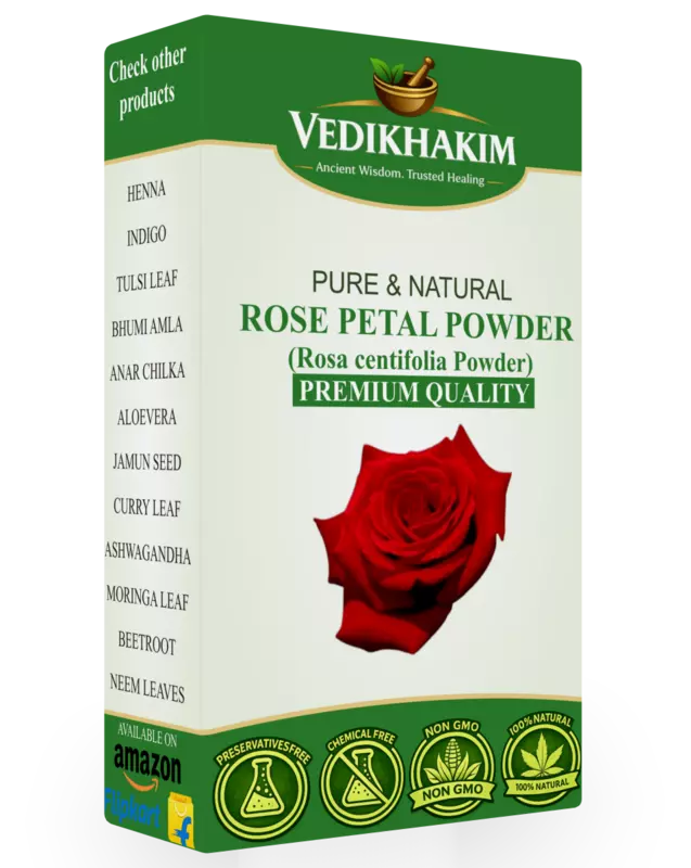Rose Petal Powder | Chemical-free | Preservative free | NO artificial color | Antioxidant Support To Revitalize Skin Health | for Face Mask | Tanning & Glowing Skin |For Healthy Lifestyle