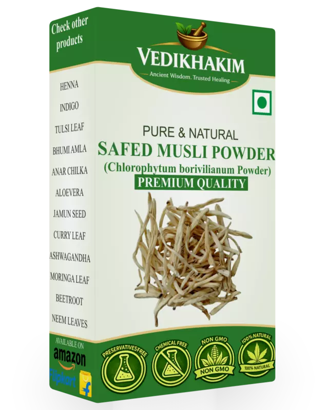 Safed Musli Powder (100gm) | for Stamina and Energy | 100% Pure, Preservative free | No Artificial flavour or color added