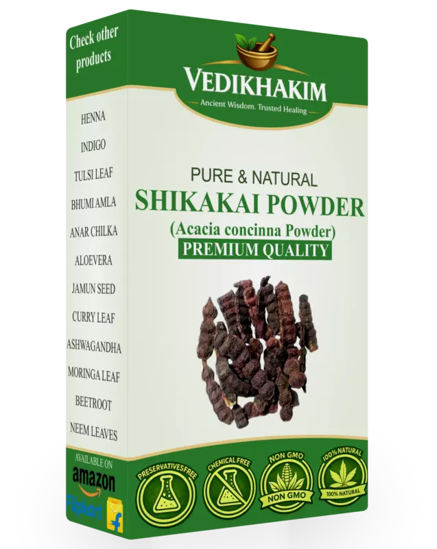 Shikakai Powder | For Hair wash and Shampoo | 100% Pure and Natural | Suitable for all hair types | For Strong, Healthy & Shiny Hair Growth | No Added Preservatives