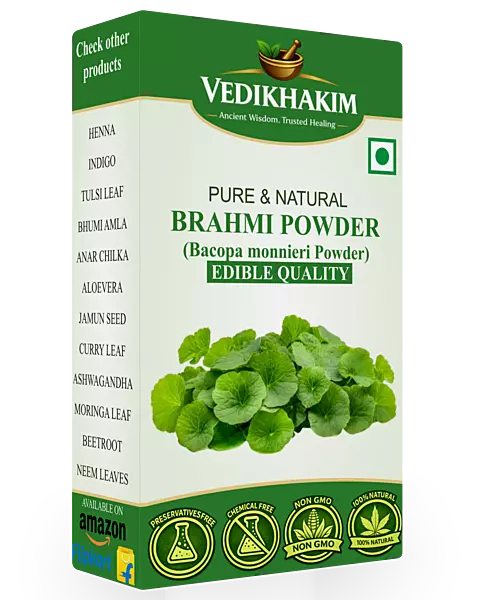 Brahmi Powder | for Brain Health Memory, Focus | Hair Care |No Added Preservatives | 100% Pure and Natural | General Wellness | for hair growth