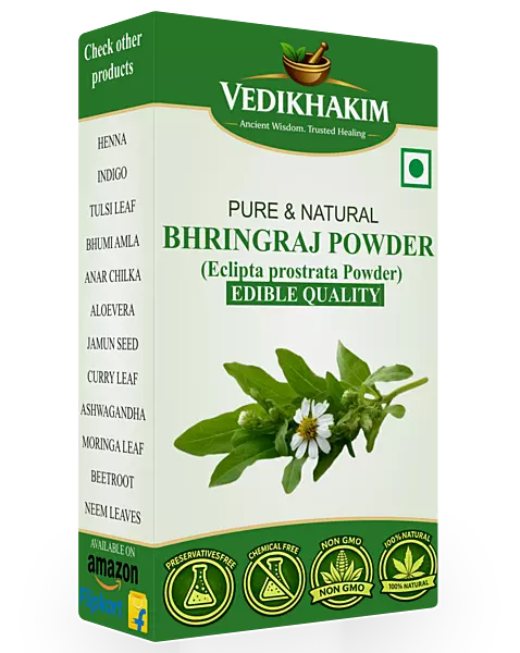 Bhringraj Powder |for Hair Growth Natural | Preservative Free Ideal for Hair Oil, Masks & DIY Packs |for Strong Shiny Hair | No Added Preservatives | Moisturizes Scalp