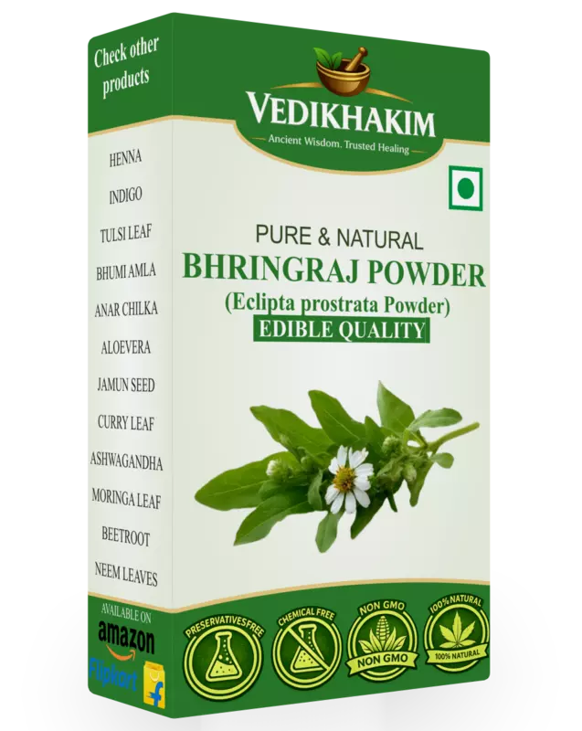 Bhringraj Powder |for Hair Growth Natural | Preservative Free Ideal for Hair Oil, Masks & DIY Packs |for Strong Shiny Hair | No Added Preservatives | Moisturizes Scalp