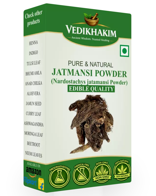 Jatamansi Powder | Promotes Hair Growth | For Strong, Shiny, and Silky Hair | For Dandruff & Spilt Ends Free Hair | Moisturizes Scalp | No Added Preservatives | Reduces Stress
