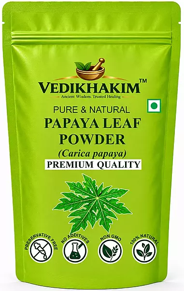Papaya Leaf Powder I Supports Healthy Blood Platelets I Skin Brightening | 100% Natural | Digestion | Herbal Supplement for Normal Blood Sugar Levels I Anti-Oxidant Agent